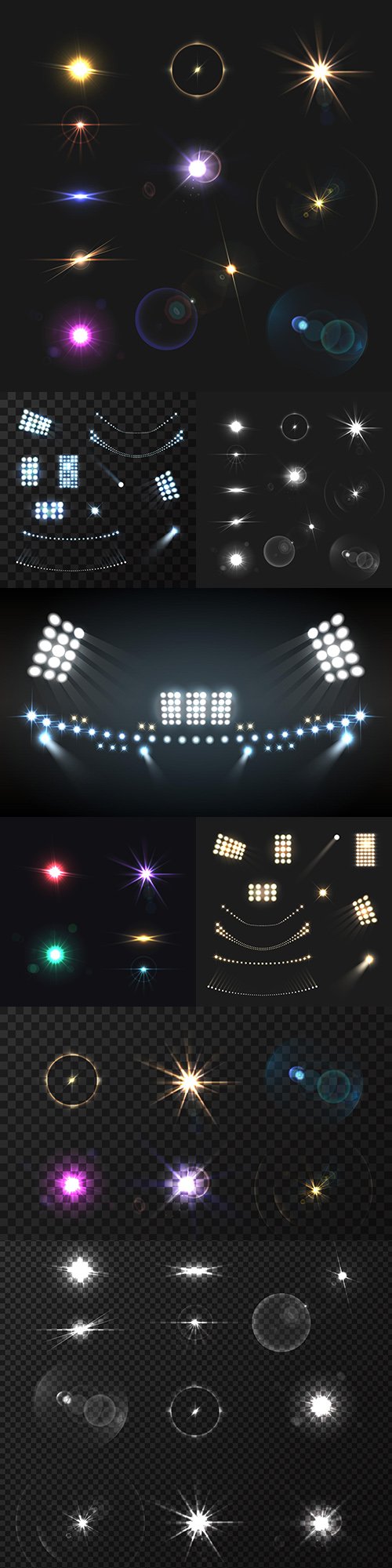 Stadium lights and bright flashes realistic effect