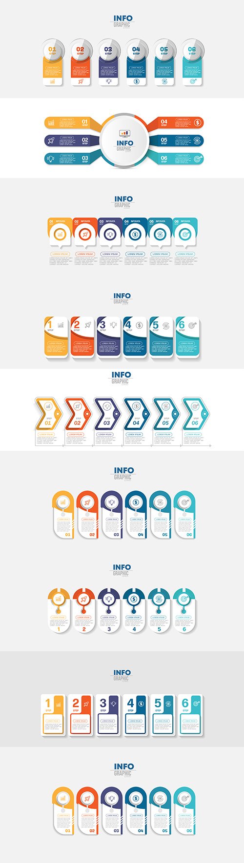 Business infographics options elements collection 134