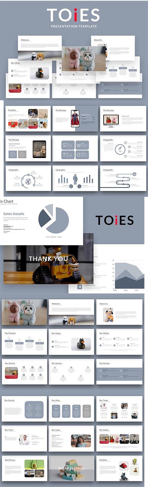 TOiES – Creative Business Powerpoint, Keynote and Google Slides Templates