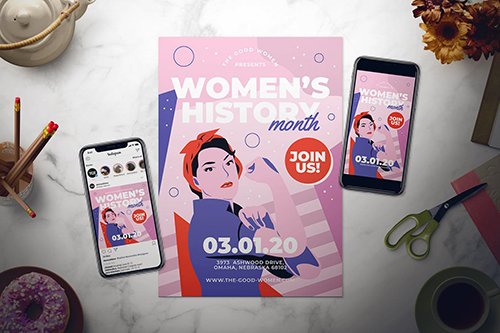 Women's History Month Flyer Set