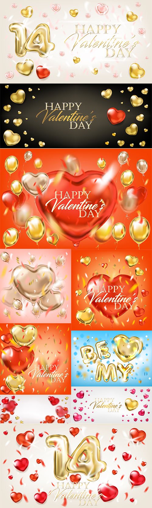 Happy Valentines Day Illustrations Premium Vector Set