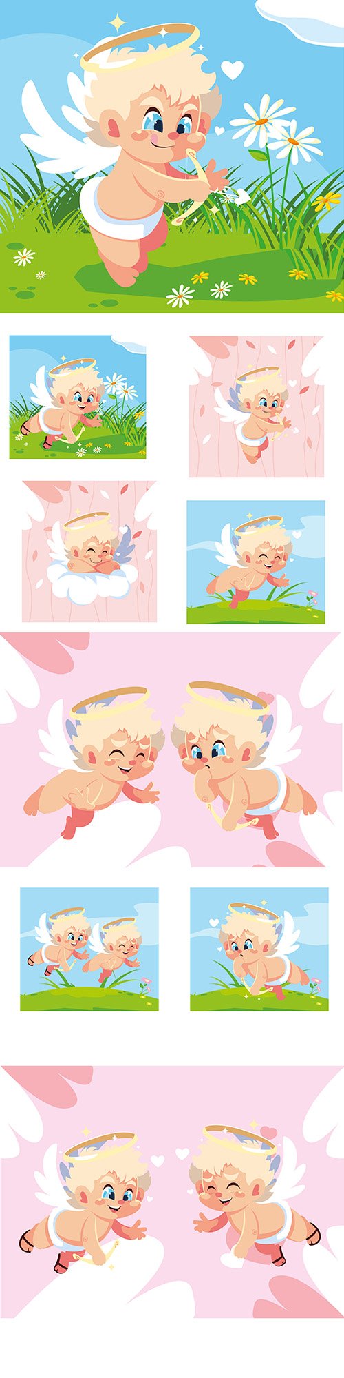 Cute angel cupid illustration Valentine 's Day