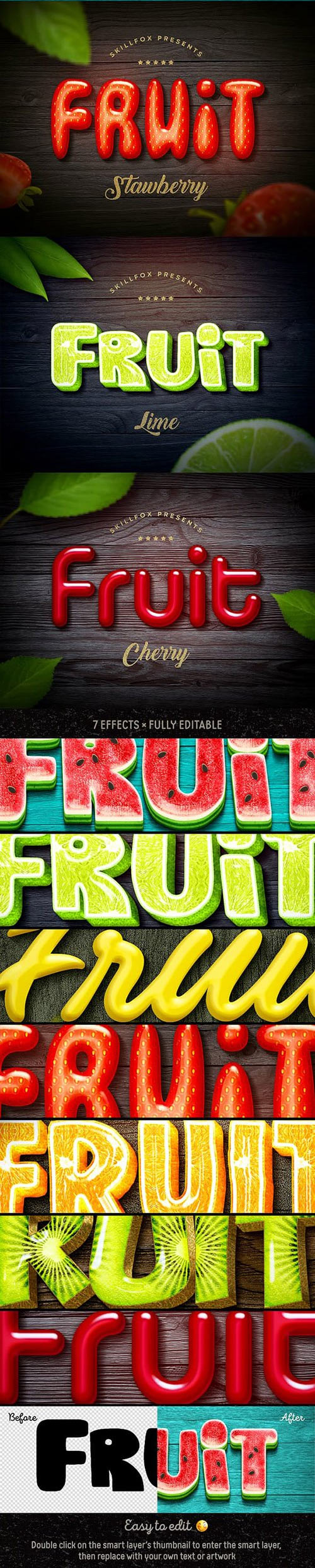 Fruit Text Effects х7 Psd