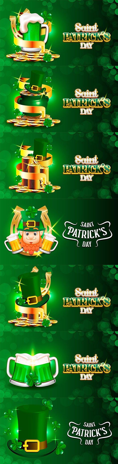 St. Patrick's Day party design vector illustrations 8