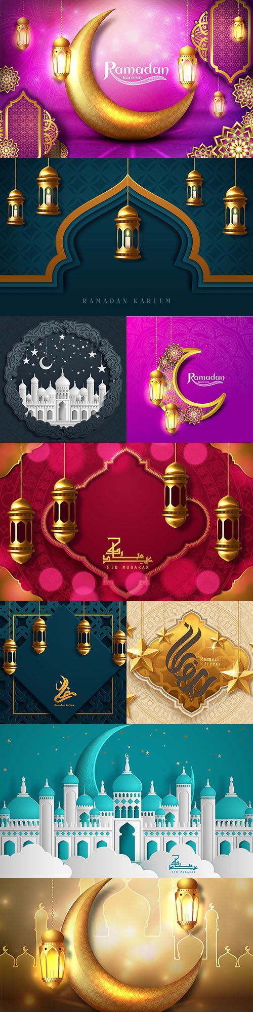 Ramadan Kareem Arab calligraphy design illustrations 18