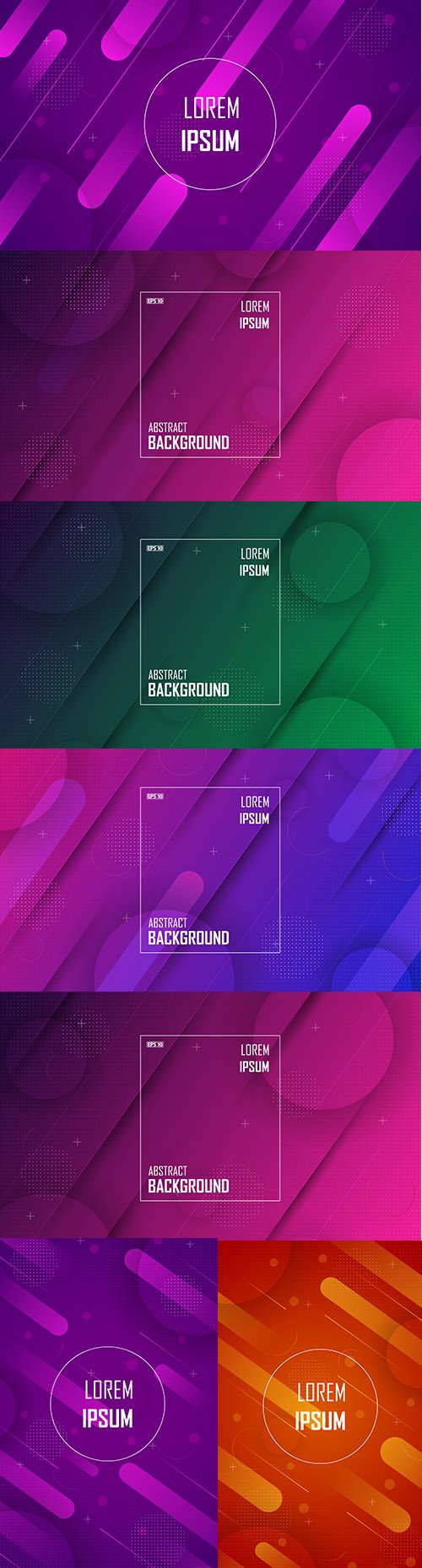 Colorful Abstract Geometric Illustrations Vector Set