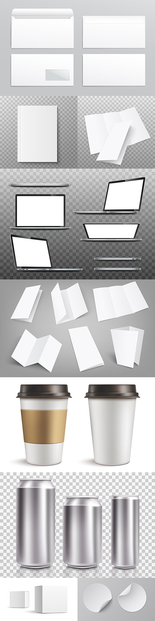 Realistic templates for design collection illustrations