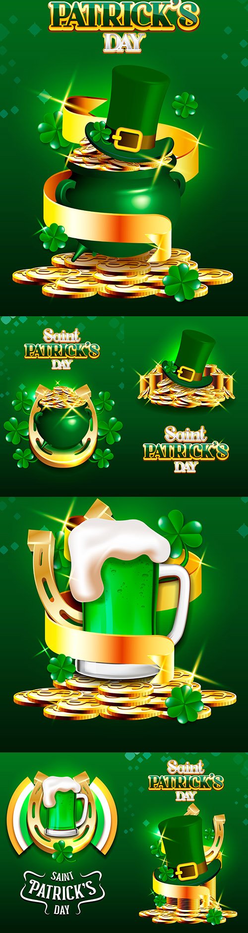 St. Patrick's Day party design vector illustrations 9