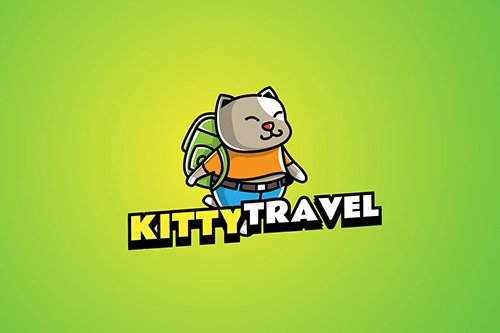 Kitty Travel - Mascot Logo