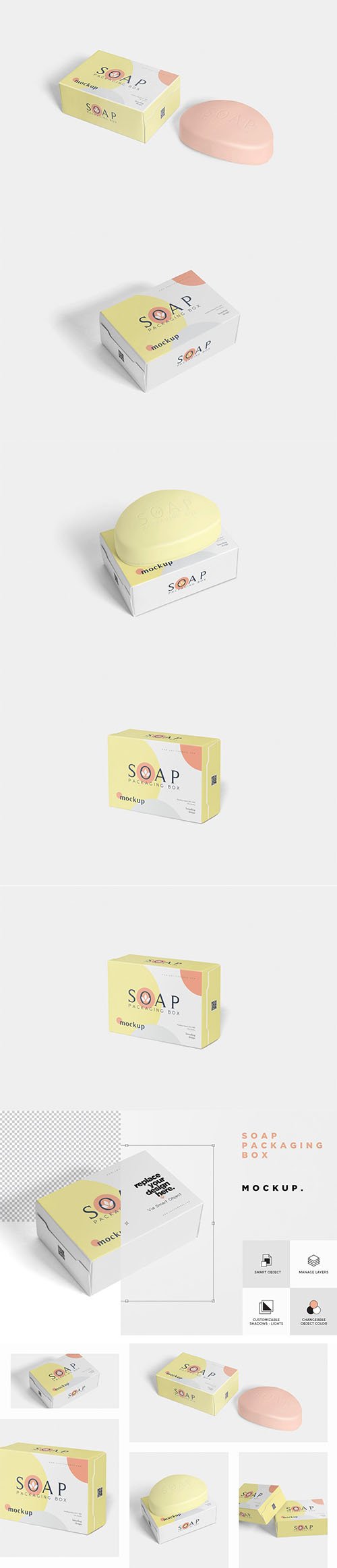 Packaging Box & Soap Mockup 3476268