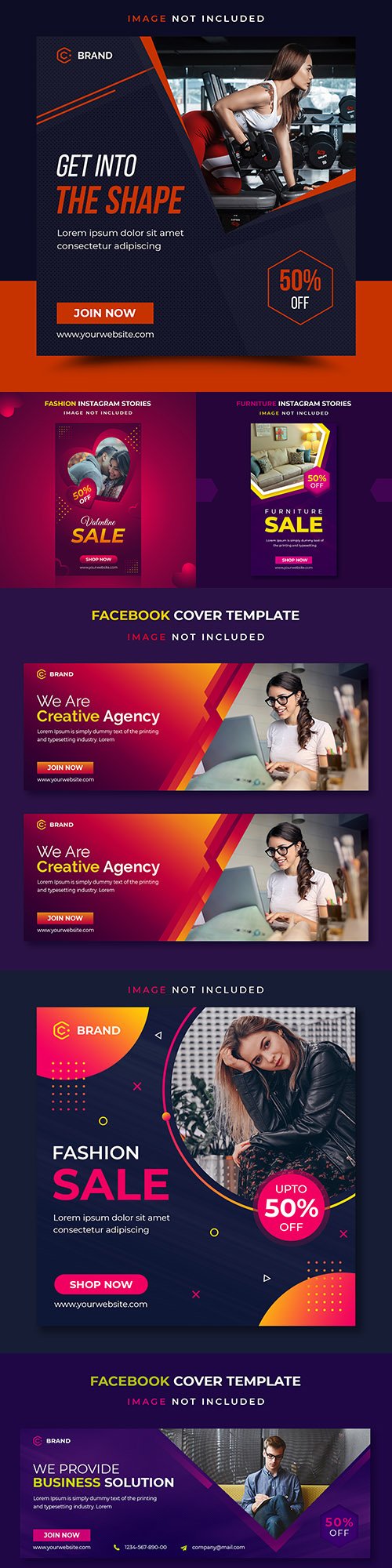 Social media and instagram banner template