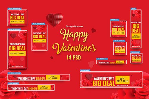 Valentine's Day Big Sale Banners Ad