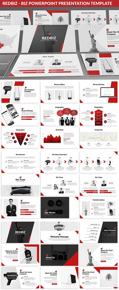 Redbiz - Biz Powerpoint Presentation Template