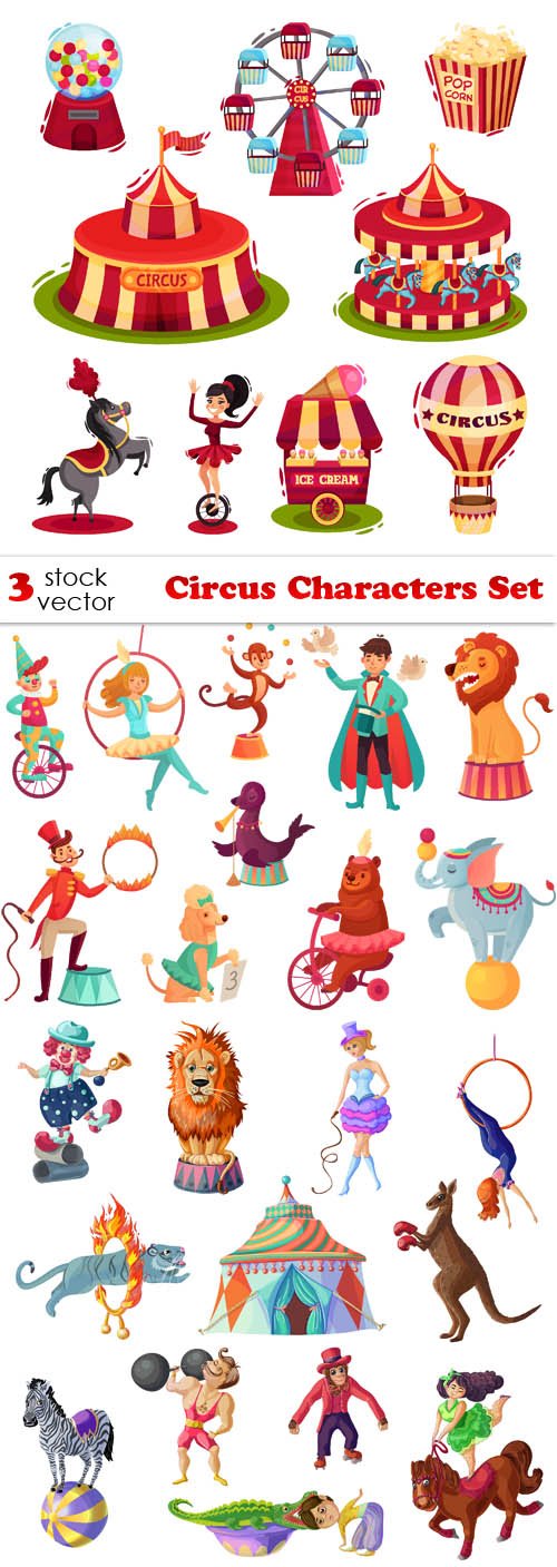 Vectors - Circus Characters Set