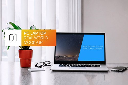 PC Laptop Real World Photo Mock-up