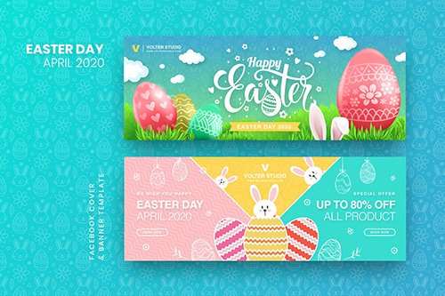Easter Day Facebook Cover & Banner Template
