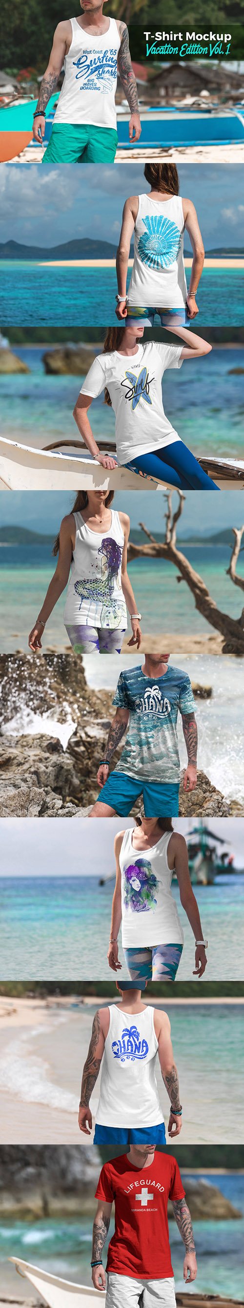 PSD T-Shirt Mockup Vacation Edition Vol. 1