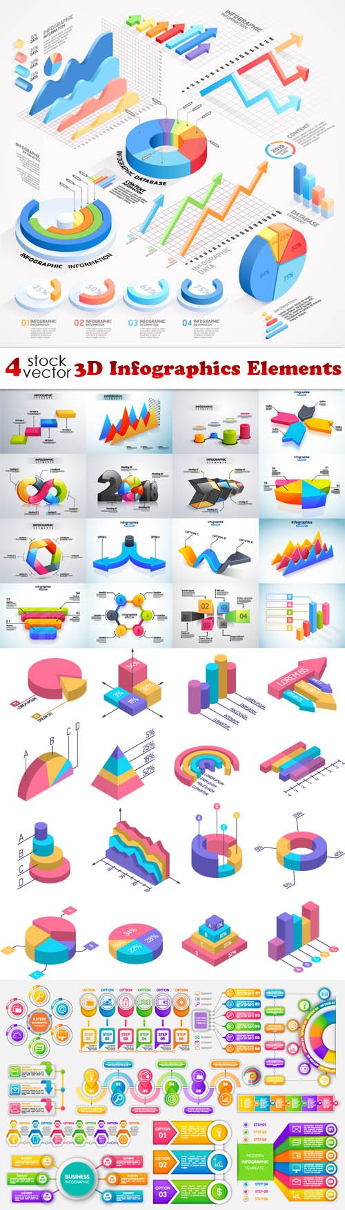 Vectors - 3D Infographics Elements