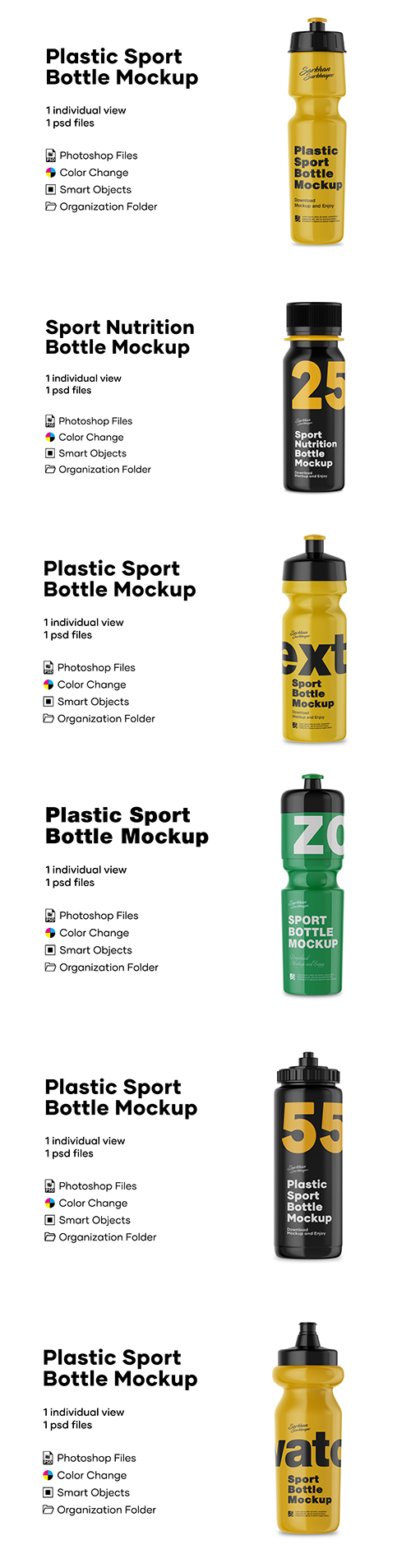 Plastic sports bottle Mockup