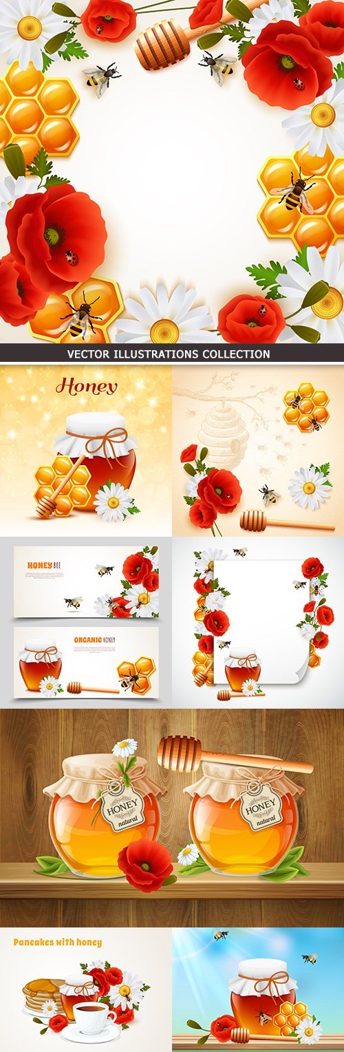 Bee honey useful and sweet dessert by breakfast