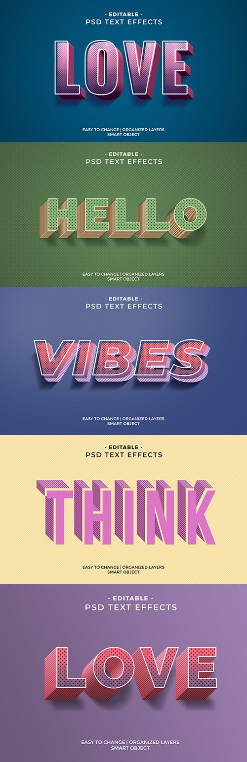 Editable text effect styles Premium PSD