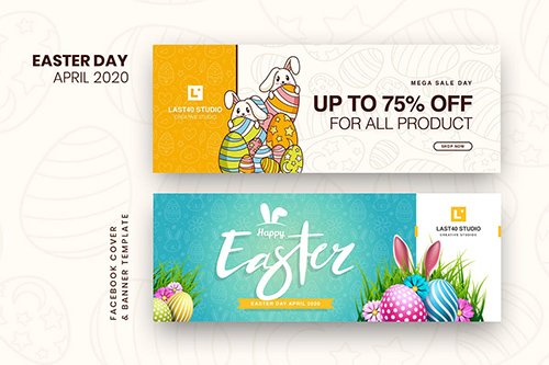 Easter Day Facebook Cover & Banner Template 2