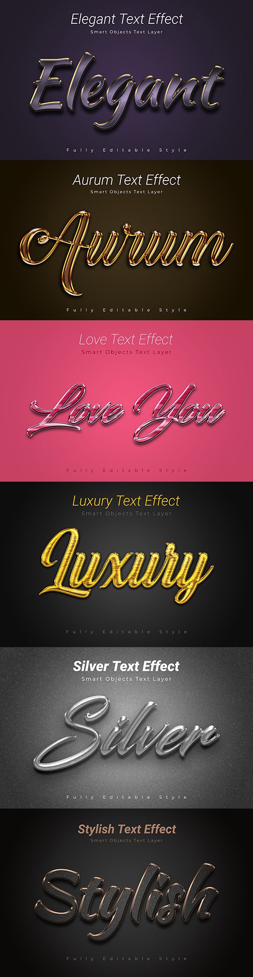Editable elegant text effect styles Premium PSD