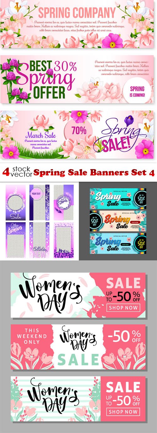Vectors - Spring Sale Banners Set 4