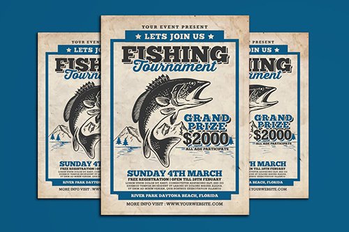 Fishing Tournament Flyer PSD