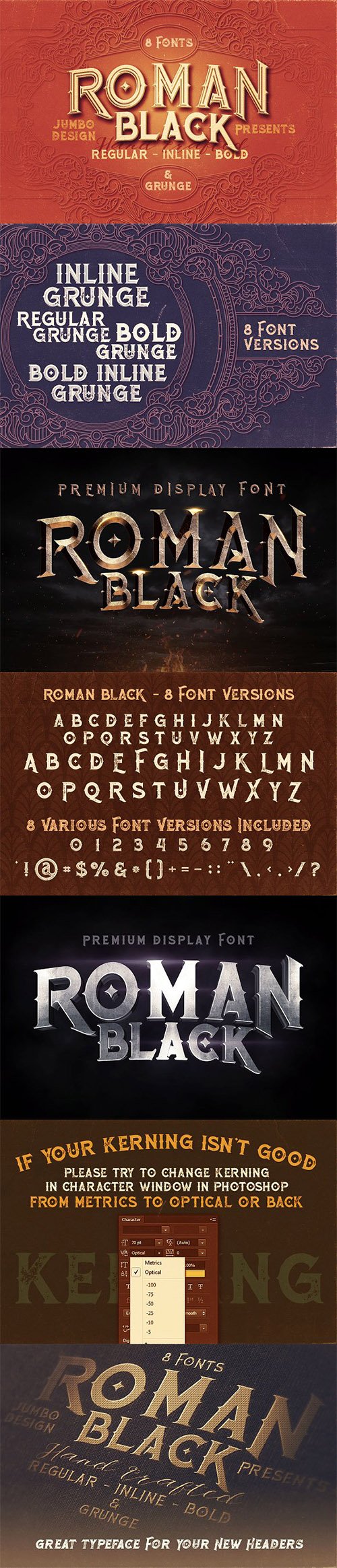 Roman Black - 8 Display Fonts 3471349