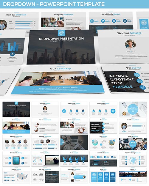 Dropdown Powerpoint Presentation Template