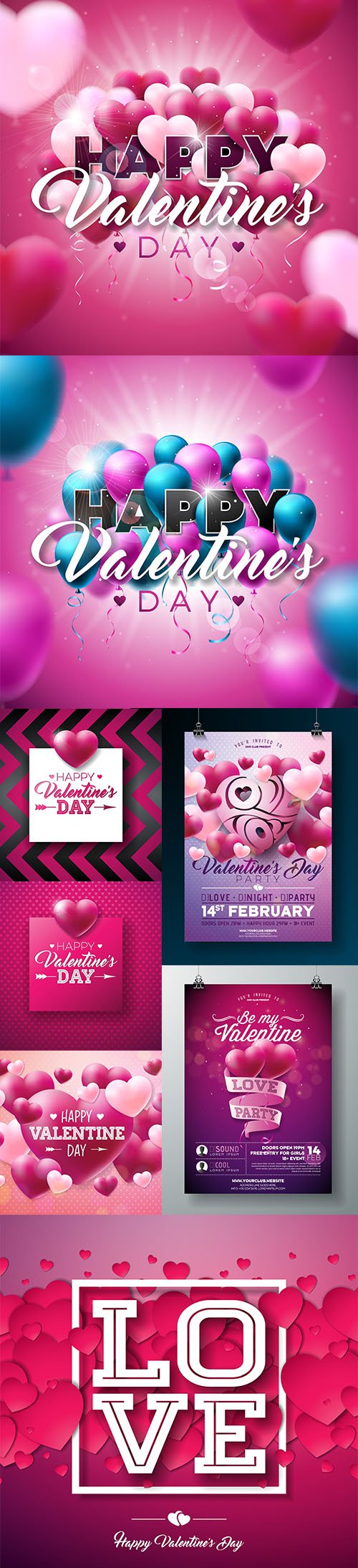 Romantic Valentines Day Premium Illustrations Vector Set