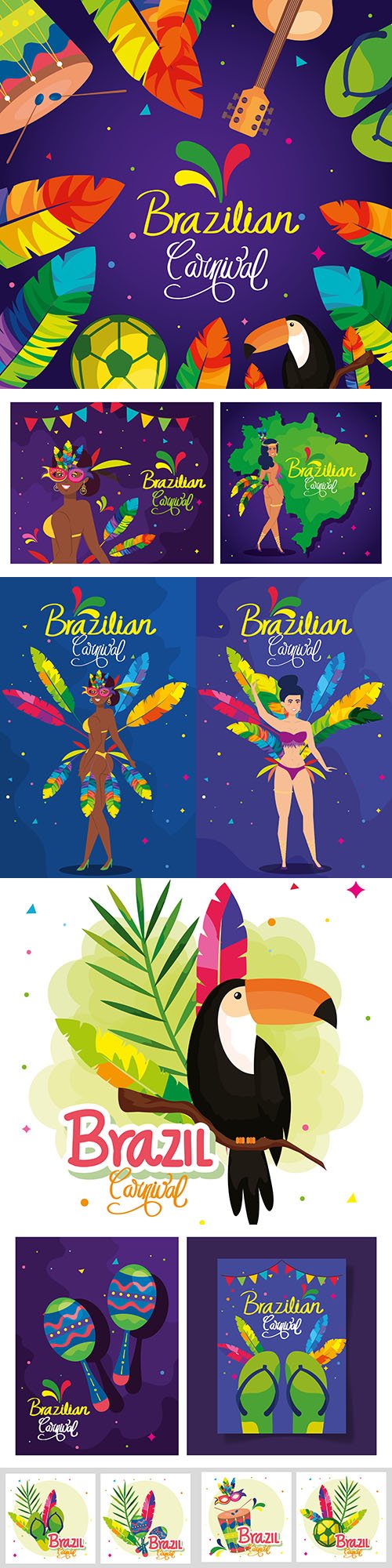 Brazilian carnival with decoration and exotic dancer