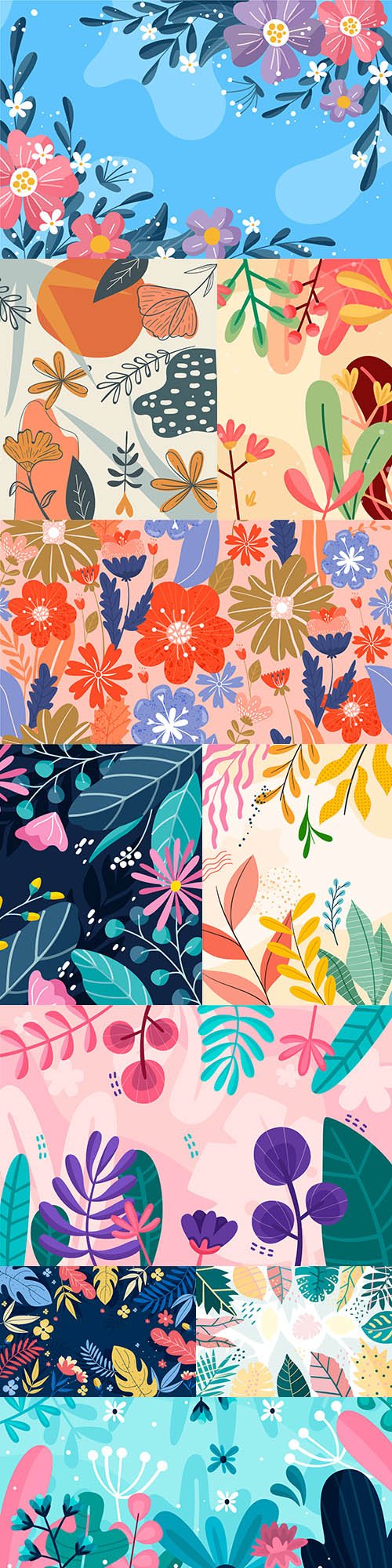 Abstract floral background in flat design