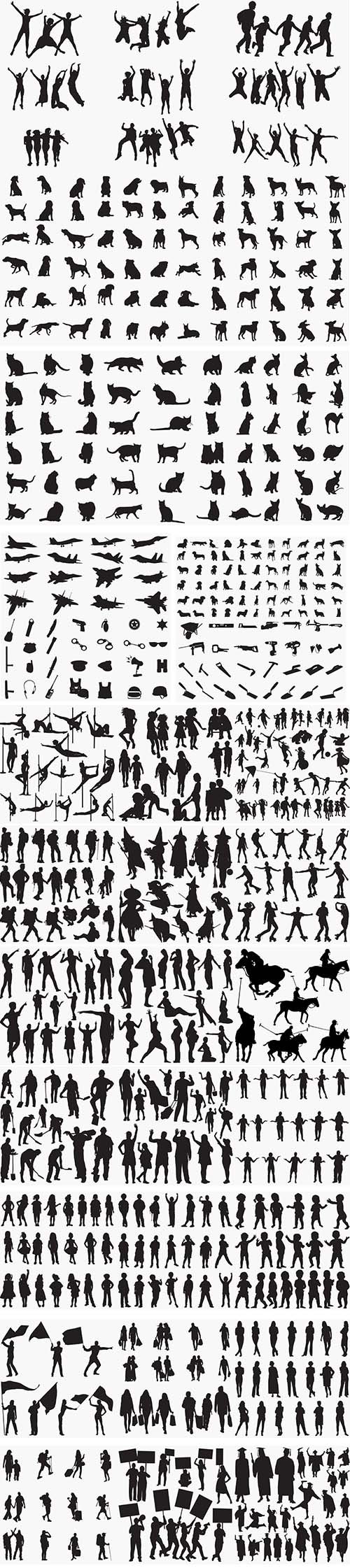 29 Black Silhouettes Vector Pack