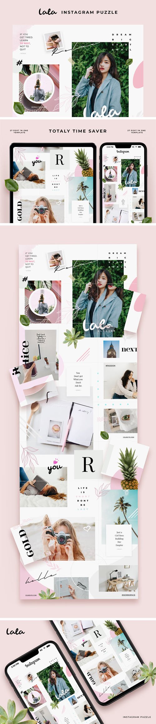 Lala Puzzle Instagram PSD Templates