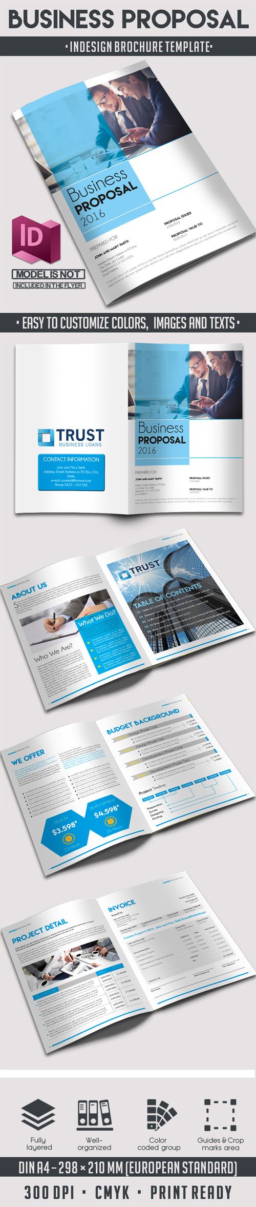 8 Pages Business Proposal Indesign A4 Brochure