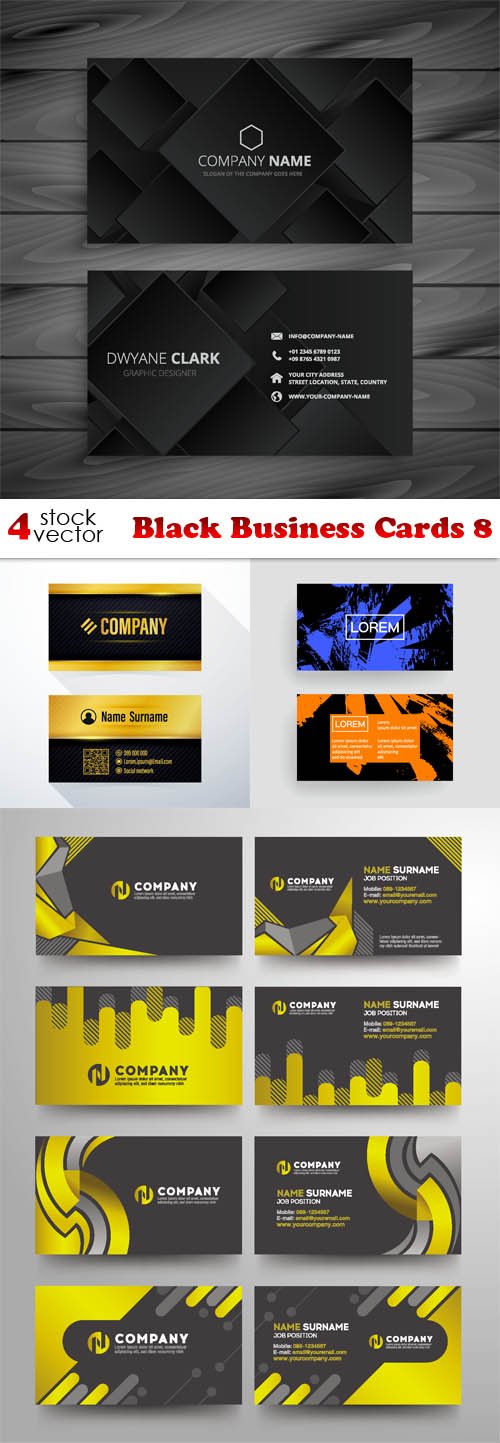Vectors - Black Business Cards 8