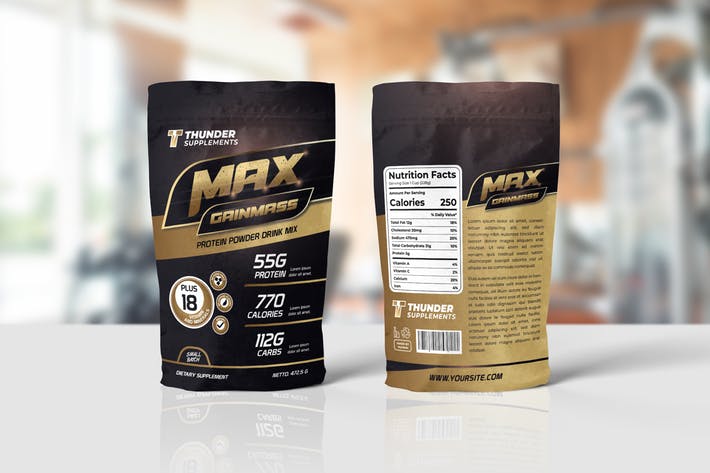 Protein Supplement Pouch Packaging Templates