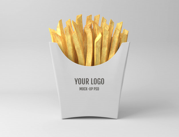 French Fries Packaging PSD Mockup