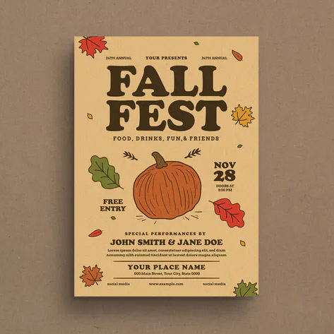 Fall Festival Event Flyer PSD