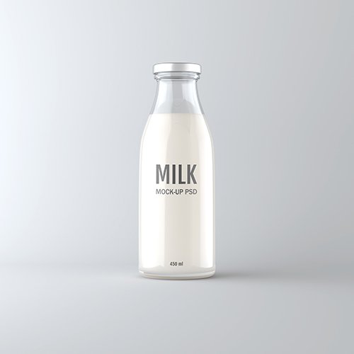 Milk Bottle PSD Mock up