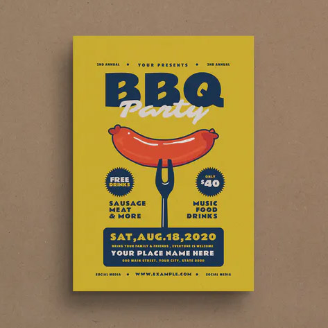 BBQ Party Event Flyer PSD