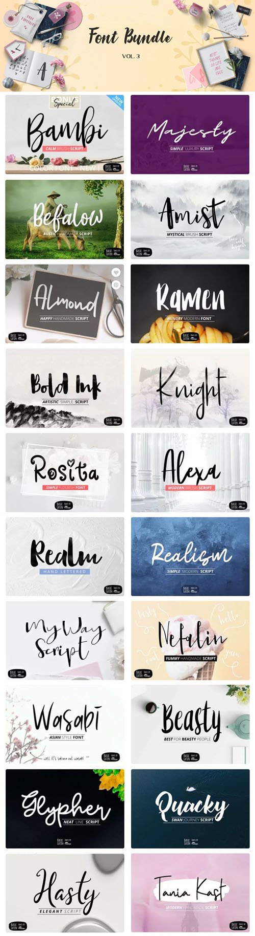 Amazing Font Bundle - 20 New Fonts Collection