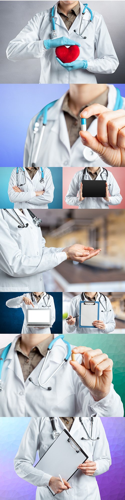 Professional doctor with pill and stethoscope