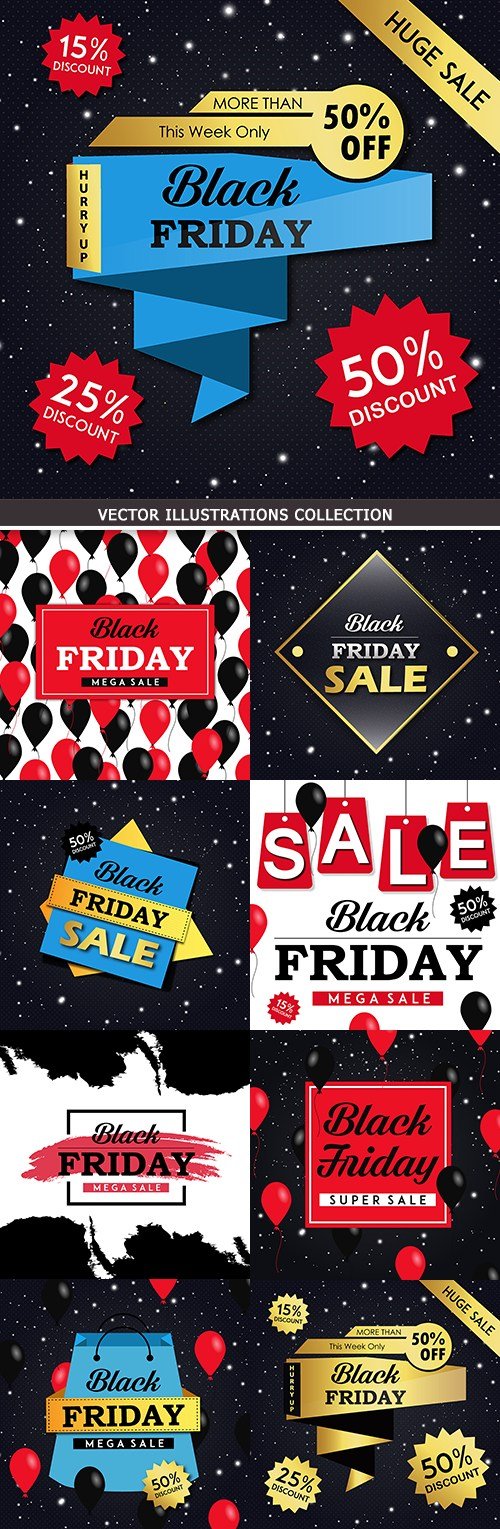 Black Friday sale special discounts design illustration