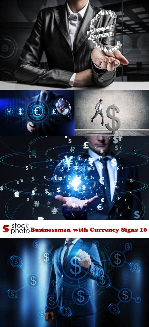 Photos - Businessman with Currency Signs 10