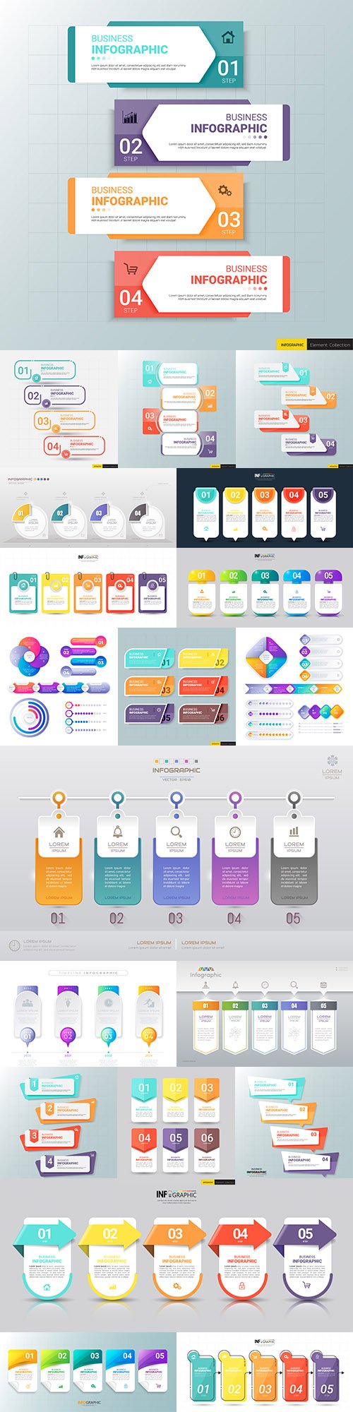 Business infographics options elements collection 13