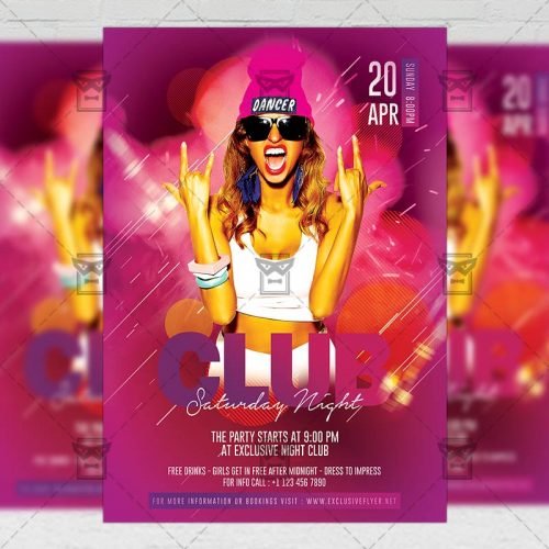 Club A5 Template - Saturday Club Party Flyer