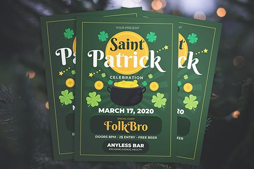 Saint Patrick Party Flyer PSD